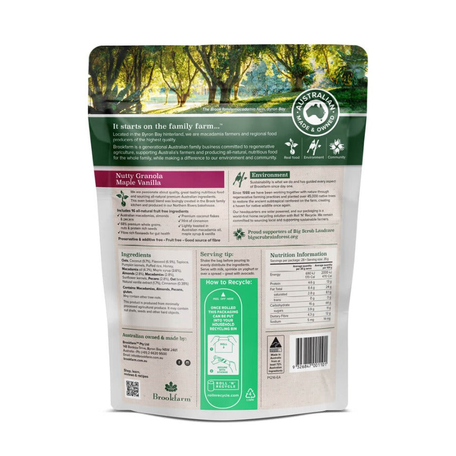 Brookfarm Maple Vanilla Granola 1kg
