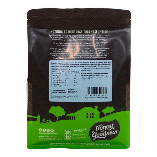 Honest to Goodness Organic Arrowroot Powder 1KG