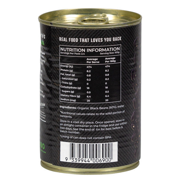 Honest To Goodness Organic Black Beans 400g