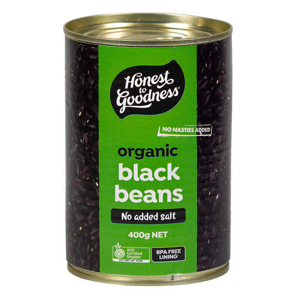 Honest To Goodness Organic Black Beans 400g