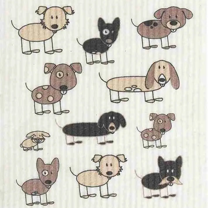 Retro Kitchen Sponge Cloth Dogs