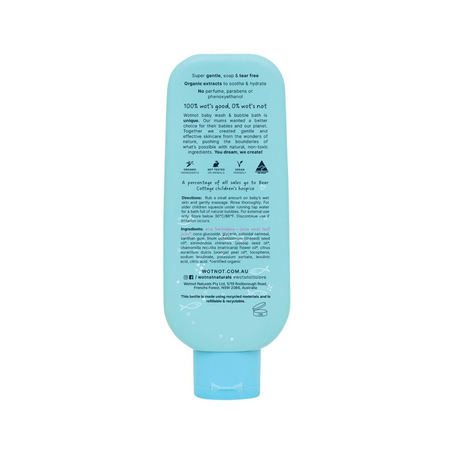 Wotnot Naturals 100% Natural Baby Wash & Bubble Bath 250ml