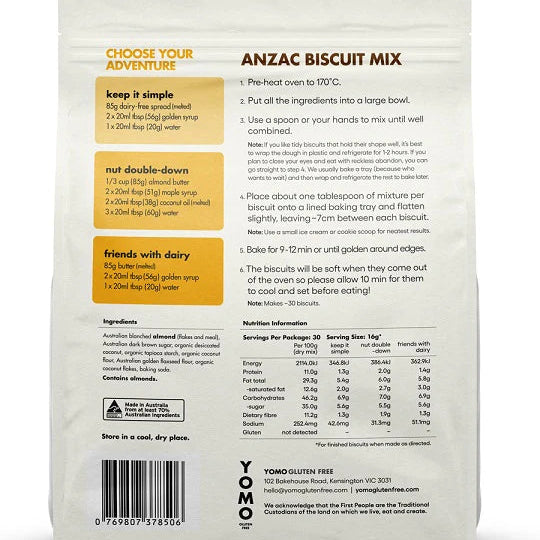 Yomo Anzac Biscuit Mix 360g